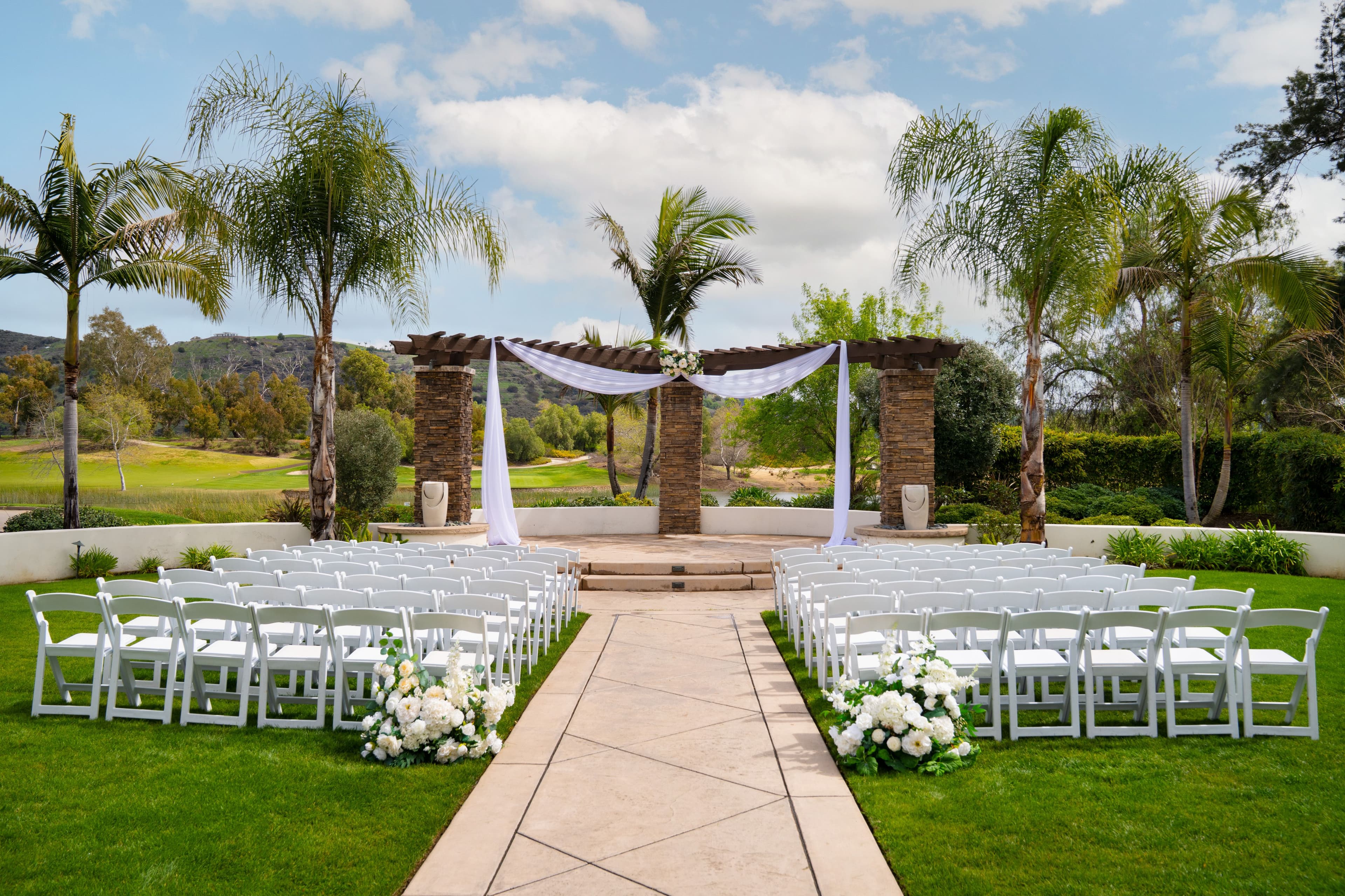Courtyard Ceremony Site at Fallbrook Estate by Wedgewood Weddings
